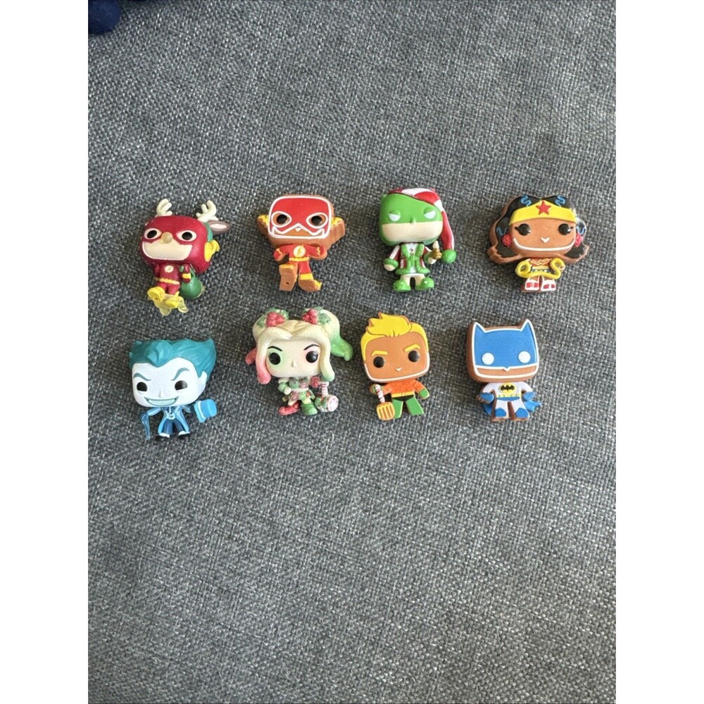 FUNKO Pocket Pop Figure Lot Of 8 Christmas And DC Comics